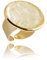 Klassisch Glanz Runde Groß Statement Ringe Einstellbar für Damen (Stil 25 - Elfenbein Gold)