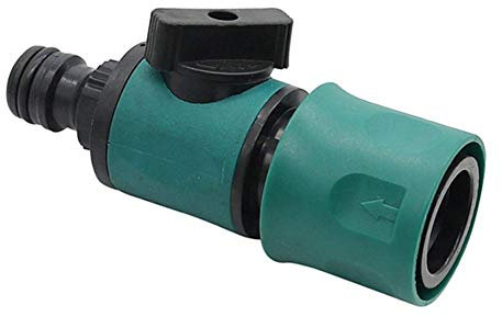 KOBONA Acoplamiento rápido para manguera con válvula de cierre, acoplamiento de manguera para conexión de tuberías, manguera de jardín, conector rápido