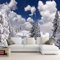 YXTSmurals Blanc Arbres Neige Papier Peint Panoramique 3D Papier Peint Intissé 3D Effet Poster Geant Mural Personnalisé 3D Peinture Murale Tv Pour Salon Chambre Décoration Murale