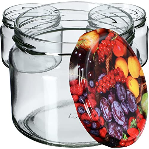 KADAX Lot de 100 bocaux à confiture avec couvercle à visser - 330 ml - Pour confitures, confitures, miel, avec couvercle à visser
