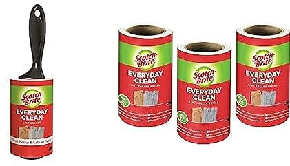 Scotch-Brite Lint Rollers Every Day Clean value bundle - Starter pack - Scotch Brite Lint Roller 56 Sheets + Refill packs 3 pieces in pack, total 224 Sheets
