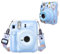 HIYQIN Clear Case Compatible with Fujifilm Instax Mini 12 Instant Camera, Polaroid Camera Fuji Mini 12 Hard Cover with DIY Sticker and Shoulder Strap - Blue