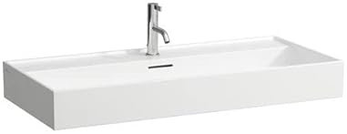 Laufen Kartell Aufsatzwaschtisch, 3 Hahnlöcher, mit Überlauf, 1000x460mm, H816337, Farbe: Schwarz glänzend