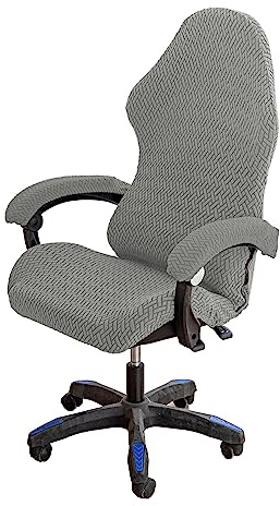 OQHAIR Ergonomic Gaming Chair Cover Set - Dark Gray, 4pc - Stretchable, Breathable, Anti-Slip, Zipper Closure - Protects & Upgrades Gaming Chairs