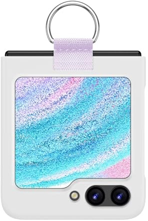 HONLEN Hülle für Samsung Galaxy Z Flip5 / Samsung Galaxy Flip 5 2023 (6.7) Schutzhülle Case Handyhülle mit Metall Ring - Weiss.
