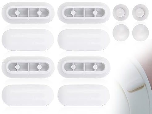 KAPSING 12 Stück WC Sitzdeckelpuffer, WC Brille Dämpfer Plastic, WC Sitz Puffer Stoßstangen, Auflagestopfen Abstandhalter Kunststoff für Toilettendeckel