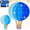 Kinder Nachtlicht aus Kiefernholz – Dimmbar, Timer, Warmes & Angenehmes Licht – Kinderzimmer Deko-Lampe, Leselampe & Schlummerlicht, Ballon Blau