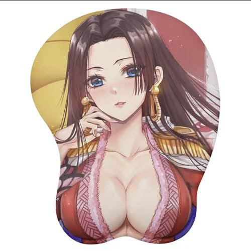 One Piece Boa Hancock 3D Sexy Mouse Mat - Wrist Rest Animation Silicone Mouse Pad for Desktop Keyboard and Laptop