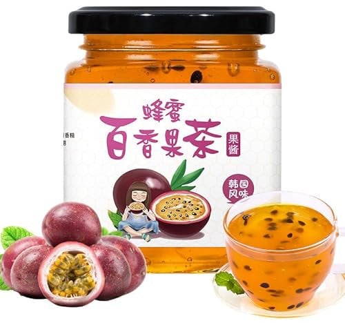 Honey pomelo lemon passion fruit tea, handmade jam, fruit juice, healthy fruit tea 500g/can, fruit flavor snacks, Chinese tea, fast food, nutritional casual snacks (Honey passion fruit tea,1 can)
