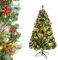 HENGMEI Weihnachtsbaum 150 cm, PVC künstlicher Tannenbaum mit 8 Lichtmode Beleuchtung Ständer Kiefernzapfen Ilex Tannennadeln, dichte Zweige Christmas Tree Ø90 cm