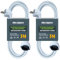 Ultra Explorer 2 Pack IP44 Verlängerungskabel 3 Meter - PVC Stomkabel für den Innenbereich - Gegen Überhitzung Steckdose H05VV-F 3G1.5mm² - 16A 250V - Weiß