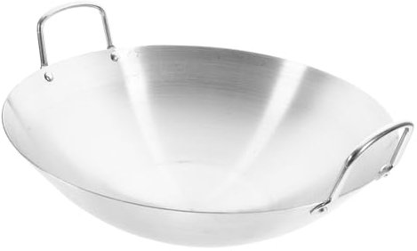 MAGICLULU Wok Domestico Da 30 Cm in Acciaio Inossidabile Con Doppio Coperchio Per Cucinare in Cucina Materiale Sicuro Costruzione Robusta