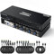TESmart USB3.0 DisplayPort HDMI KVM Switch 4 Monitore 4 Computer KVM Switch Quar Monitor 4K @ 60Hz, Multi-Stream Transport, EDID Emulatoren, Headset Port, Hotkey Switch, Tastenschalter