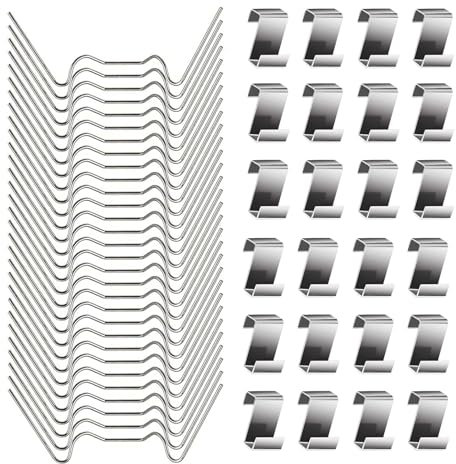 LIAMGUS Lot de 50 clips de fixation en acier inoxydable pour serre - Clips de fixation pour vitres de serre (clips de vitrage de 25 W et clips de chevauchement 25 Z)
