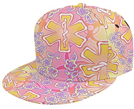 shgwehh Unisex Flatbrim Snapback Cap Aloha EMS Pink Erwachsene Trucker Hat Verstellbare Baseball Cap, Siehe Abbildung, One size