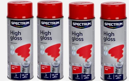 Générique Lot de 4 Bombes ROUGE BRILLANT - 400ml - Bombe Peinture Aérosol - Séchage rapide - 976
