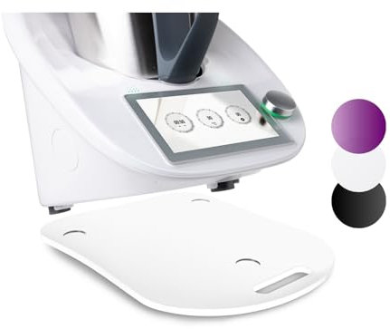 Niltava Gleitbrett für Thermomix TM6 & TM5 – Premium Acryl – Gleiter für Küchenmaschine – Müheloses Verschieben & Schutz für Geräte – Passgenau & Elegant – weiß