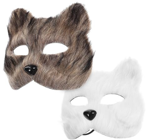 Toyvian 2stücke Fuchsmaske Cosplay Weiche Realistische Tiermasken Für Halloween Karneval Und Maskeraden Kurzhaar- -masken Und Unisex Kostümzubehör