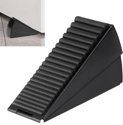 Yuiturt Heavy Duty Door Stop, Adjustable Door Wedge, Extra Large Door Wedge, Non-Slip Doorstops Wedge for Heavy Doors, Tall Rubber Door Wedges Indoors, Door Jammer, Black Tall Door Stop for Floor