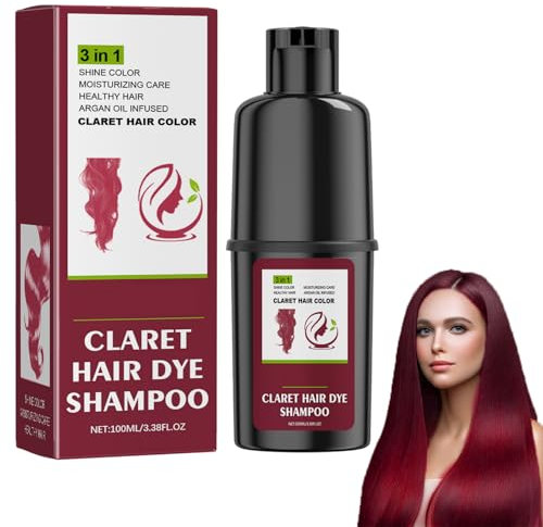 CreMHHate Haarfarbe Shampoo Rot, 100% Grauabdeckung - Einfach & schnell, Anti Grau Shampoo, Haarfärbeshampoo für Männer & Frauen, 100ml