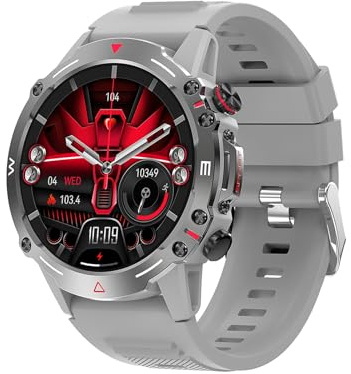 Trevi T-FIT 510 A Smarwatch mit kabelloser Anruffunktion, großes Display 1,43 Zoll AMOLED, Smart-Uhr zur Kontrolle von körperlicher Aktivität und Wohlbefinden, Schlafüberwachung, wasserdicht IP68,