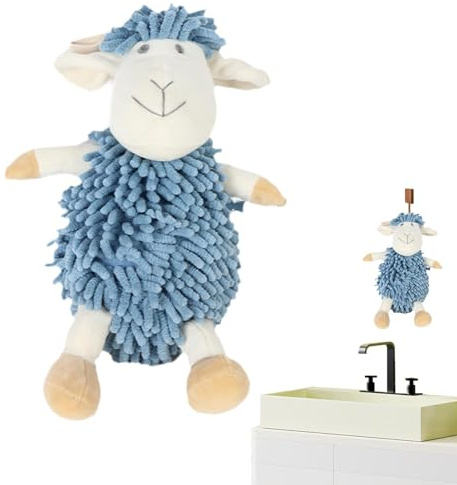 Generisch Saugfähige Handtücher mit Tiermotiv,Cartoon-Tierhandtuch | Cartoon-Schaf-Lamm-Badetuch | Plüschhandtuch für Badezimmer, weiche Handtücher zum Aufhängen für Zuhause, Café, Küche