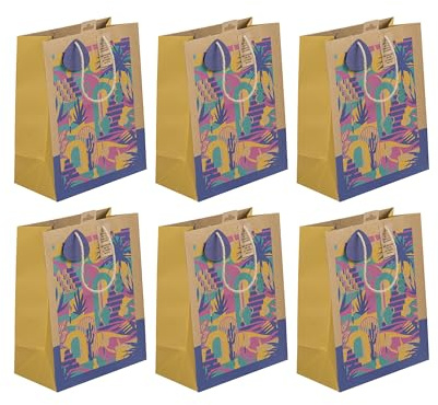 Clairefontaine 223925-2Cpack - Packung mit 6 Geschenktaschen Oasis, 210g Kraft, Format XL Shopper 26,5x14x33 cm, 1 Pack
