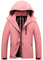 Vijamiy Vêtements Imperméable Femme Coupe-vent à Capuche Doublure en Maille Veste Respirante Randonnée Veste courte, Légère et Imperméable(Couleur Rose,M)