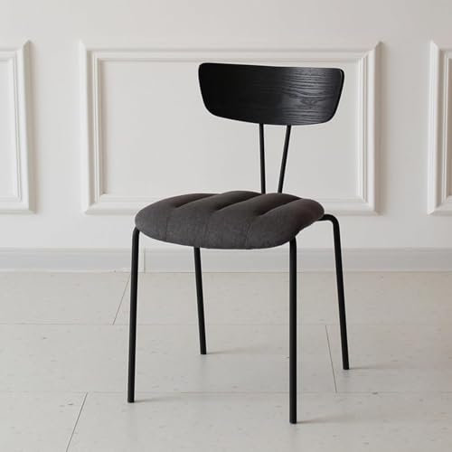 GddOGUK Seitenstuhl Moderne Küche Essstühle weiche Stoff Polster Gebogene Holz Rücken Metall Beine Freizeitstuhl Empfangstühle Stühle Stühle