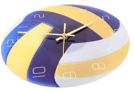 Cabilock Wanduhr Für Volleyball Lautlos Mit Fuß Im Kugeldesign Für Zuhause Stilvolle Hängeuhr Für Wohnzimmer Schlafzimmer Arbeitszimmer