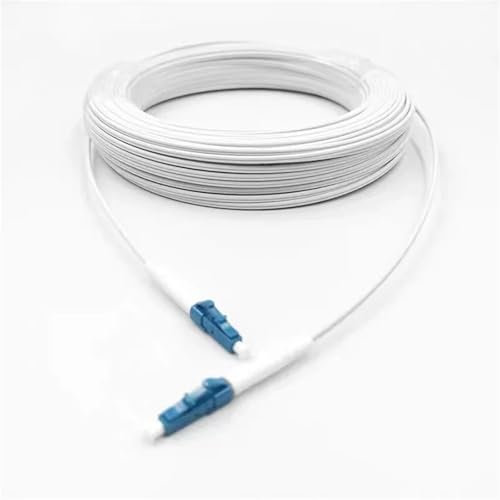 VJSUWI Cavo di Collegamento in Fibra Ottica SCASCA for Esterni da 10 a 500 Metri, simplex FC SC LC, Cavo di Collegamento FTTH monomodale(40m,LC-LC White)