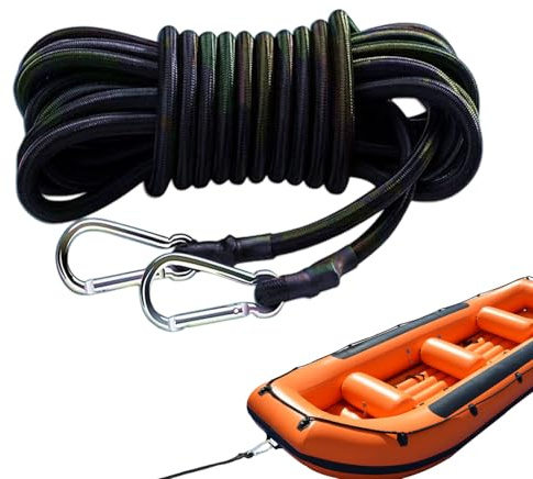 Corda di traino per kayak, 3,5 m, in poliestere, 8 mm, elastica, accessorio per attrezzatura da barca, , yacht, campeggio, fiume, picnic, mare, imbarco, lago, arrampicata, spiaggia