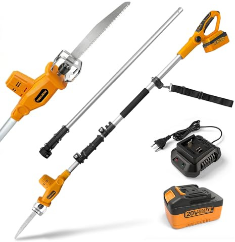 Scie d’Élagage Sans Fil 20V Max – Scie Réciproque de Jardin Télescopique 1,4–3 m, Lame 210 mm, Batterie Lithium-Ion, Pour Taille des Branches et Arbustes