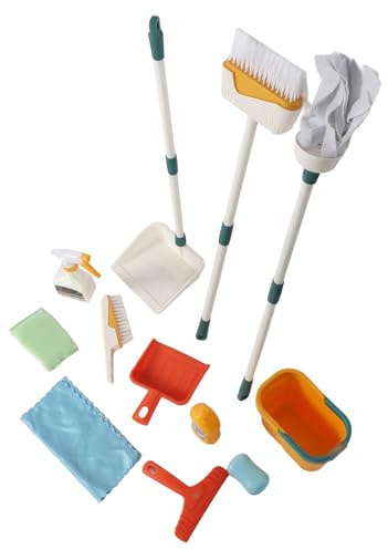 Hztyyier Kleinkind-Reinigungsspielset, Bewegliches Wagen-Design, Reinigungsset für die Familie, Interaktive Bildung, ABS-Material, Haushaltsspielzeug
