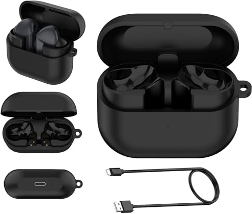 Custodia di ricarica per Galaxy Buds3 FE, custodia di ricambio con cavo USB C per Samsung Galaxy Buds 3 FE SM-R420 dock di ricarica (auricolari non inclusi) (nero)