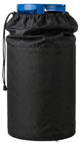 Housse Bouteille Gaz 11 kg pour Barbecue et Camping Housse Protection Bonbonne Gaz Cordon Fermeture Éclair Fond Renforcé Couvercle Intégral Résistant Eau Vent Poussière Jardin Terrasse Balcon Noir