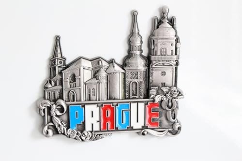 3D City Metal Fridge Magnets Country Holiday Souvenir London Paris NewYork Berlin Dubai Amsterdam Rome Prague Milan Barcelona Venice (Prague)