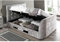 Inspiration Beds Kaydian Barnard TV Bed 5FT (150cm x 200cm) King Size Crushed Silver Velvet Fabric Ottoman Side Opening Storage Bed