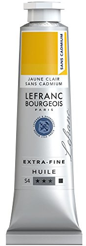 Lefranc Bourgeois 405042 extra feine Ölfarbe in Künstlerqualität aus hochwertigen Pigmenten, lebendige Farben, hohe Lichtechtheit, 40ml Tube - Hellgelb Kadmiumfrei