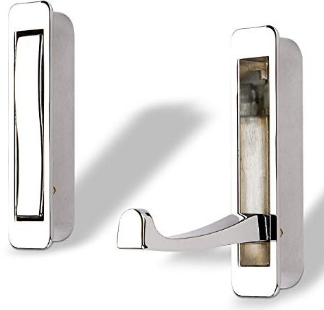 SOTECH Einlass Klapphaken ZILLY Chrom poliert 80 x 20 x 14 mm Mantelhaken Einfräshaken klappbar zum einfräsen