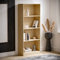 Vida Designs Cambridge 4 Tier Large Bookcase, Oak Wooden Shelving Display Storage Unit Office Living Room Furniture