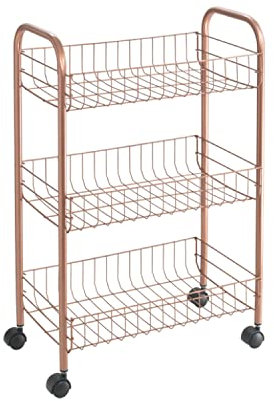 Metaltex Lugano Copper - Scaffaletto a 3 piani con ruote- (344403)