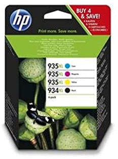 HP 934XL Black & 935XL Cyan Magenta Yellow Ink Cartridge Bundle Pack