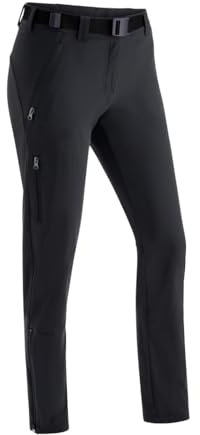 Maier Sports Lana Slim, Damen Wanderhose, Wasserabweisende Outdoorhose für Trekking und Hiking, Enganliegender Schnitt, PFC-frei, mSTRETCH pro 4 & Dryprotec, Schwarz, 42 (W33/L32)