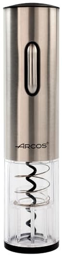 ARCOS Tire-Bouchon Électrique en ABS avec Batterie Rechargeable - Ouvre-Bouteille Moderne et Élégant en Coffret. Couleur Argent