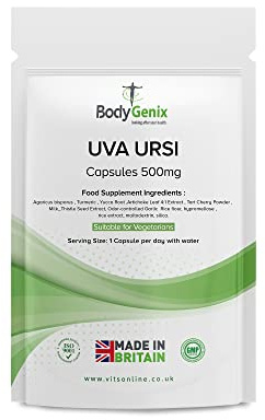 Bodygenix UVA Ursi Capsules - 500mg High Antioxidant Formula Immune System Joints Urinary Infections Digestive Health Support Natural Vegan Supplement - 120 Caps 4 Month Supply