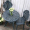 Lazy Susan Rose Round 2 Seater Bistro Set | Cast Aluminium Garden Furniture Set | Weatherproof | Maintenance-free | Matching Bistro Chairs | Slate Grey Finish