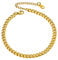 PROSTEEL Damen Herren Fußkettchen 18k vergoldet Panzerkette Fußarmband 22+5cm/4,8mm verstellbar kubanische Fußkette Simpel Sommer Strand Fuß Schmuck Accessoire