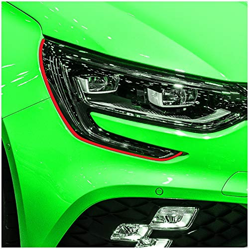Devil Eye® Scheinwerferfolie rot Zierstreifen Dekor Dekorleiste Folie Flexibel für Scheinwerfer Kfz Auto Zubehör Selbstklebend KX004 (Kompatibel mit Renault Megane ab 2016)
