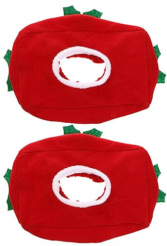 Cabilock 2Pcs Weihnachten Taschentuch Box Filz Santa Claus Gürtel Serviettenhalter Rechteck Taschentuch Behälter Weihnachten Heimtextilien